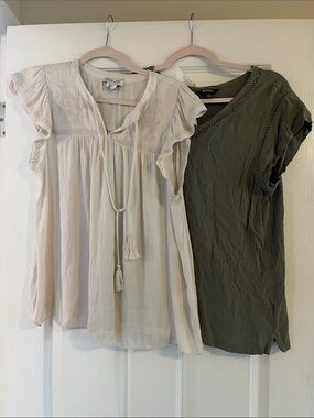 Blouse bundle: Rachel Zoe Cream & Buffalo Olive blouses